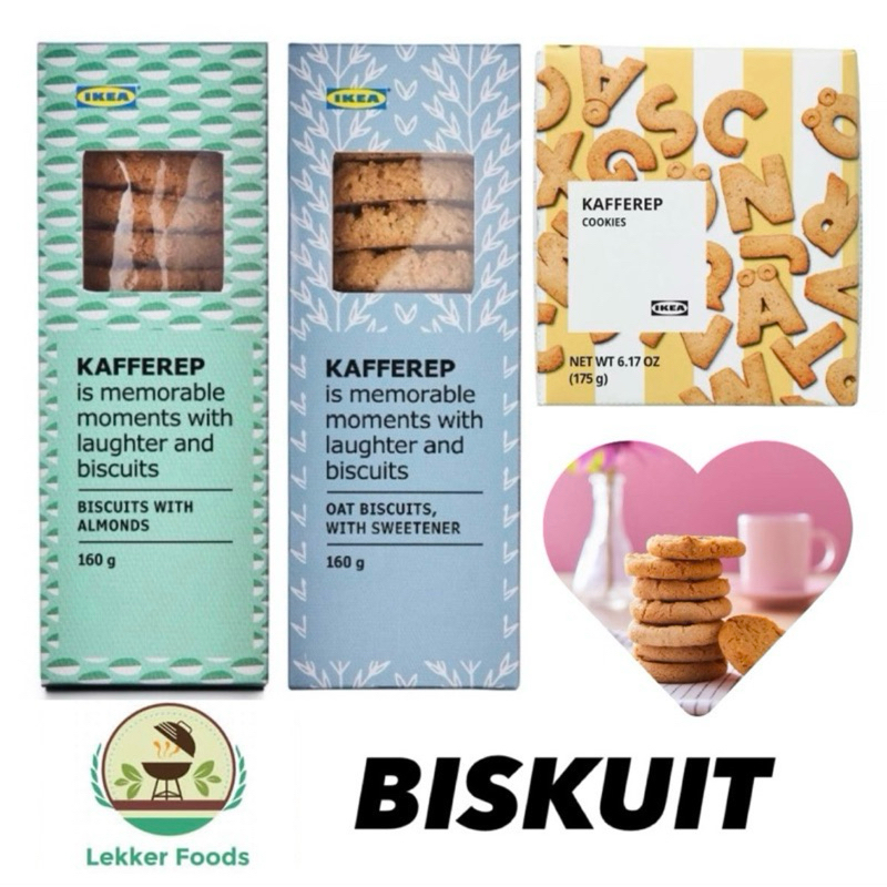 

Biskuit Almond Kacang / Biskuit Oat Gandum / Biscuits Swedia Kafferep