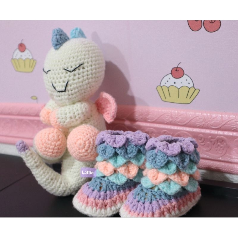 HANDMADE SEPATU BAYI NAGA UNICORN/BONEKA NAGA/DRAGON DOLL/SANDAL NEWBORN NAGA /SANDAL TOPI NAGA/DRAG