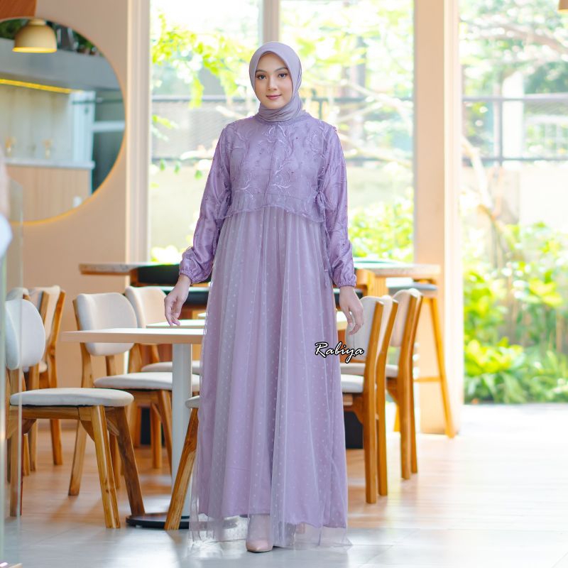 gamis set 2in1 terbaru kanaya ukuran jumbo L XL XXL 3XL 4XL ld 140 bahan brukat