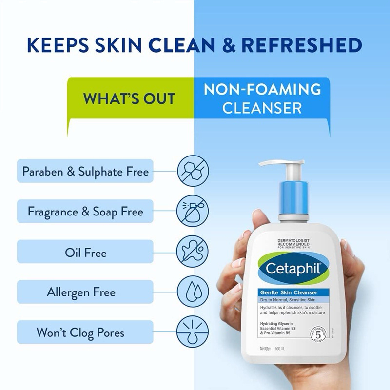 Cetaphil Gentle Skin Cleanser Series | 59ML | 125ML | 250ML | 500ML- Cetaphil