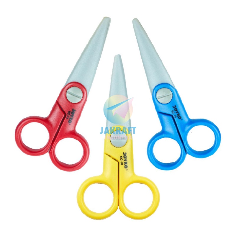 

PROMO BRAND 1 Pcs Gunting Plastik Aman u Anak Ujung Tumpul Kecil 125 cm JOYKO SC18 For Kids Safe Scissors PAUD TK Balita Batita