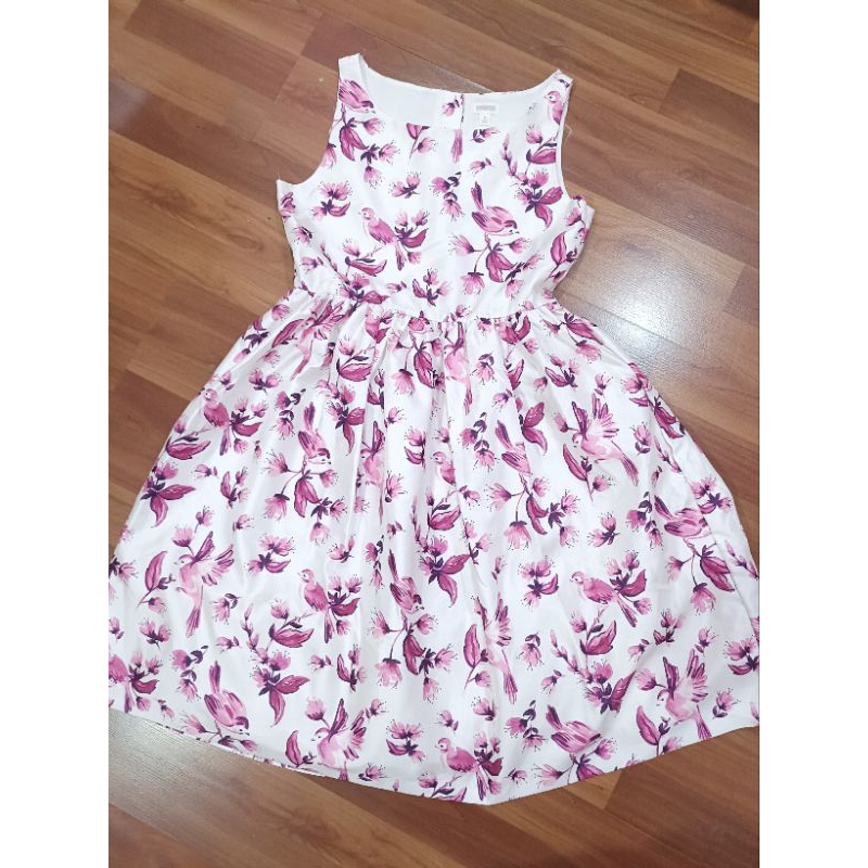 [SECOND] DRESS GYMBOREE GADIS MOTIF BUNGA WARNA PUTIH & PINK
