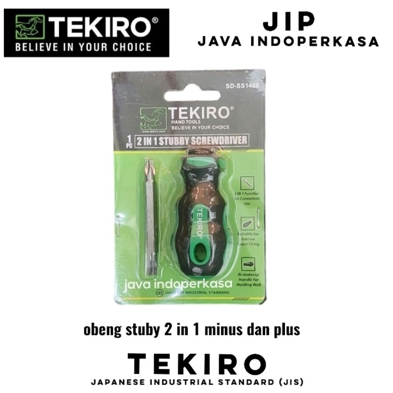 TEKIRO SD-SS1466 Obeng cebol bolak balik 2 arah TEKIRO obeng pendek - dan +