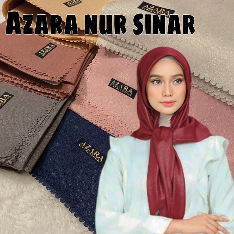 Hijab Segi Empat Nur Sinar AZARA/ Hijab Pesta Sinar Glamour/ Kerudung Segi Empat AZARA Glamour