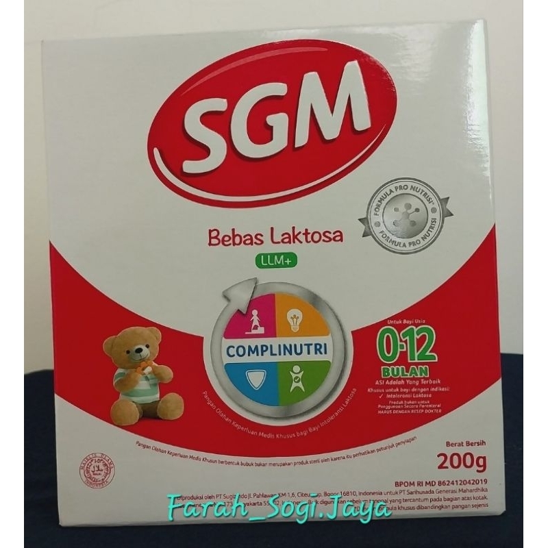 SGM Bebas Laktosa 200g | SGM LLM | Susu Diare 1-12 Bulan