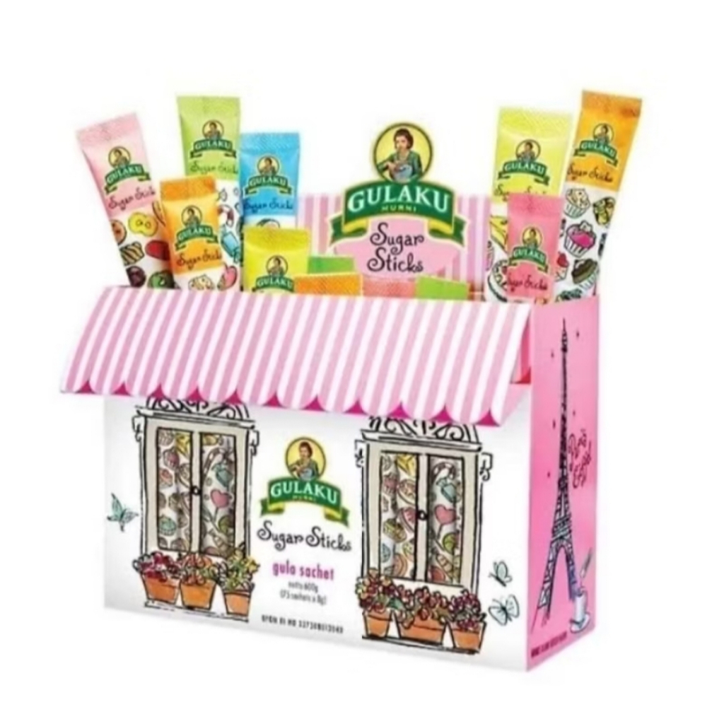 

Gulaku Murni Sugar Sticks Paris Perancis 600gr 75s x 8gr