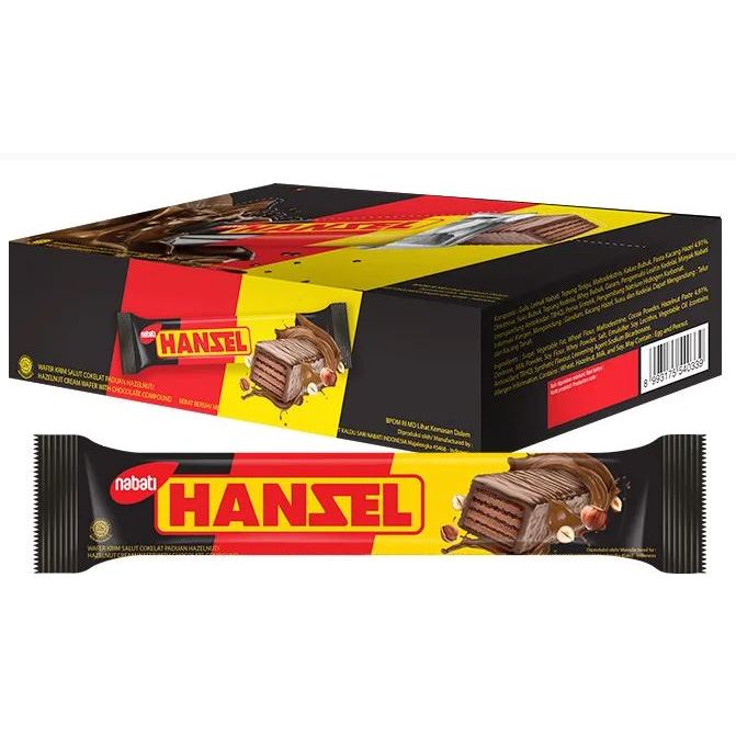 

Nabati Hansel / Hanzel Box Isi 12 Pcs Wafer Cokelat Hazelnut