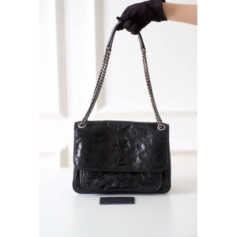 Tas Ysl Niki Black Original Leather