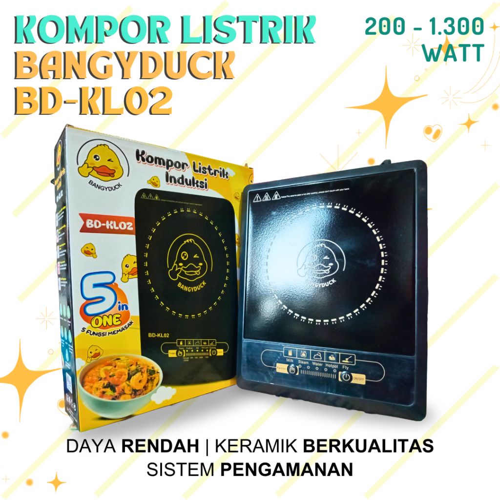 KOMPOR LISTRIK LOW WATT BANGYDUCK BD-KL02 KOMPOR LISTRIK INDUKSI WATT RENDAH KOMPOR INDUKSI