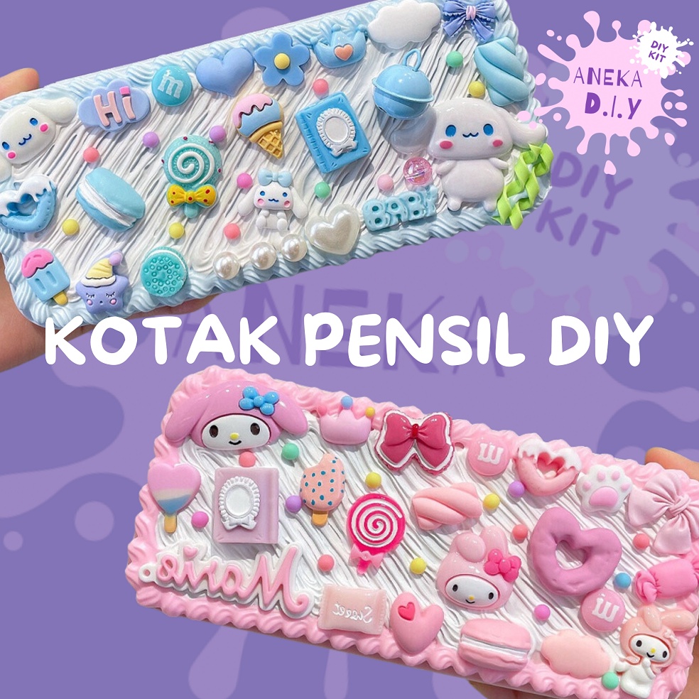 

KODE R68E Kit Kotak Pensil DIY DIY Deco Cream Kit DIY Pencilcase DIY Kotak Pensil Cream Glue Set Tempat Pensil Menghias DIY Kit Kotak Pensil Deco Cream Clay Pencil Box