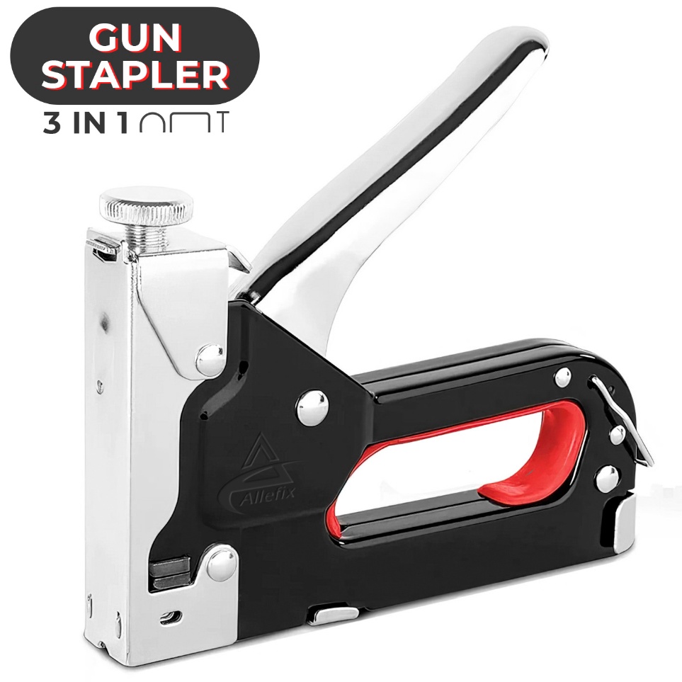 

KODE E58N Allefix Stapler Tembak Gun Tacker Alat Staples dan Paku Tembak 3in1 Multifungsi 6684