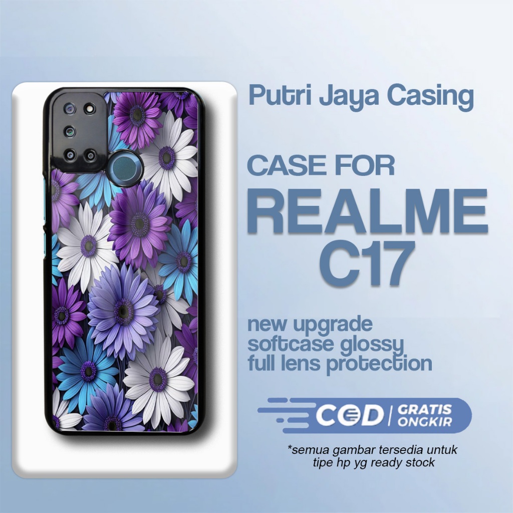 Case Realme C17 Terbaru - Realme C17 - Motif Flower - Bahan Softcase Hardcase Premium Glossy - Case 