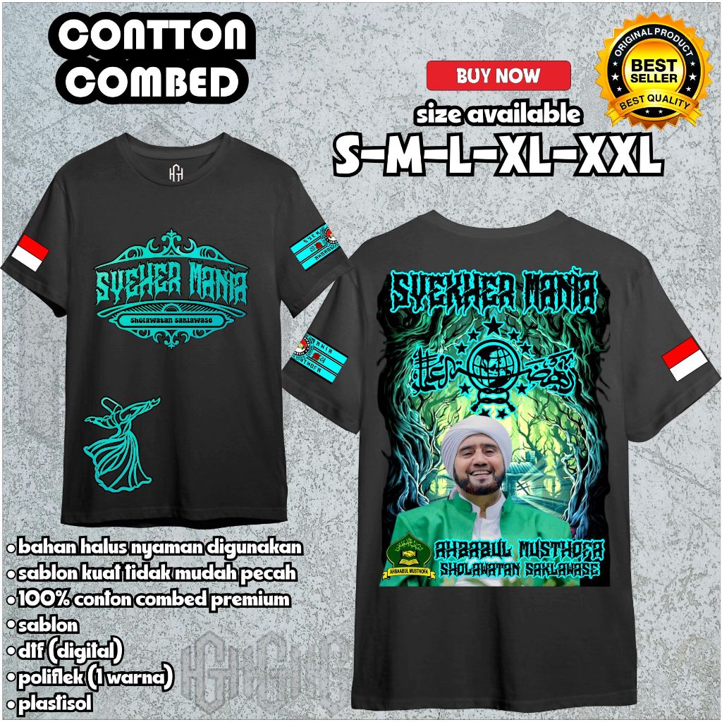 Kaos anak syekher mania EDISI AHBABUL MUSTHOFA BESHOLAWAT limited edition premium high quality best 