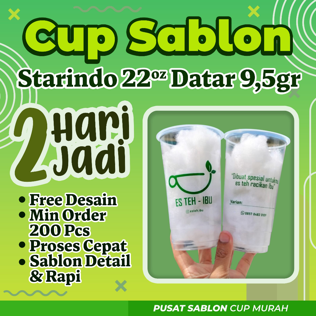 SABLON CUP MURAH STARINDO 22 OZ 9,5GR