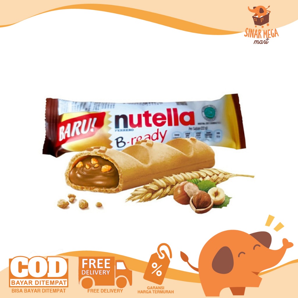 

Nutella B-READY bready Wafer Krim Cokelat Hazelnut Netto 22gr