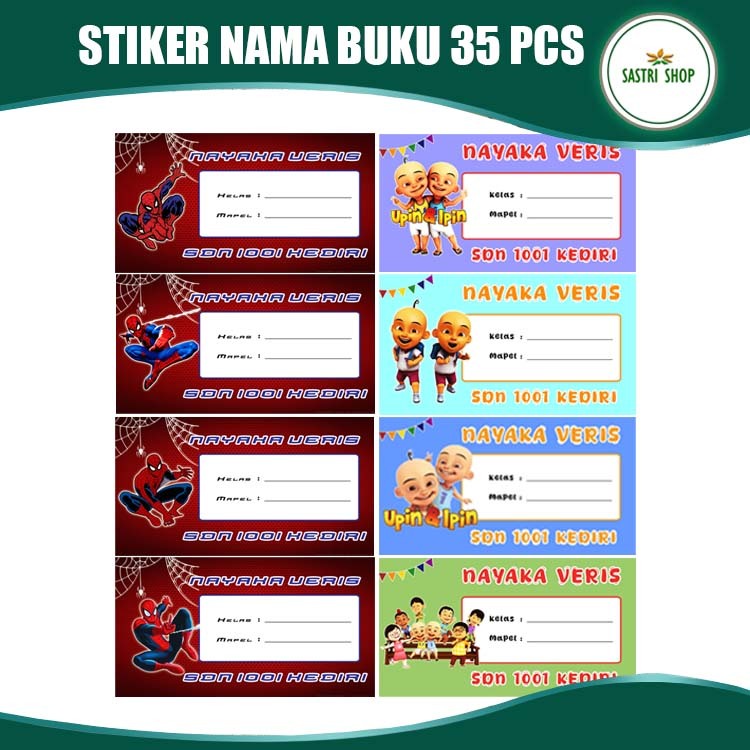 

35 Pcs Stiker Label Nama | Stiker Nama Mata Pelajaran | Stiker Label Nama Sekolah Bisa Custom !!!