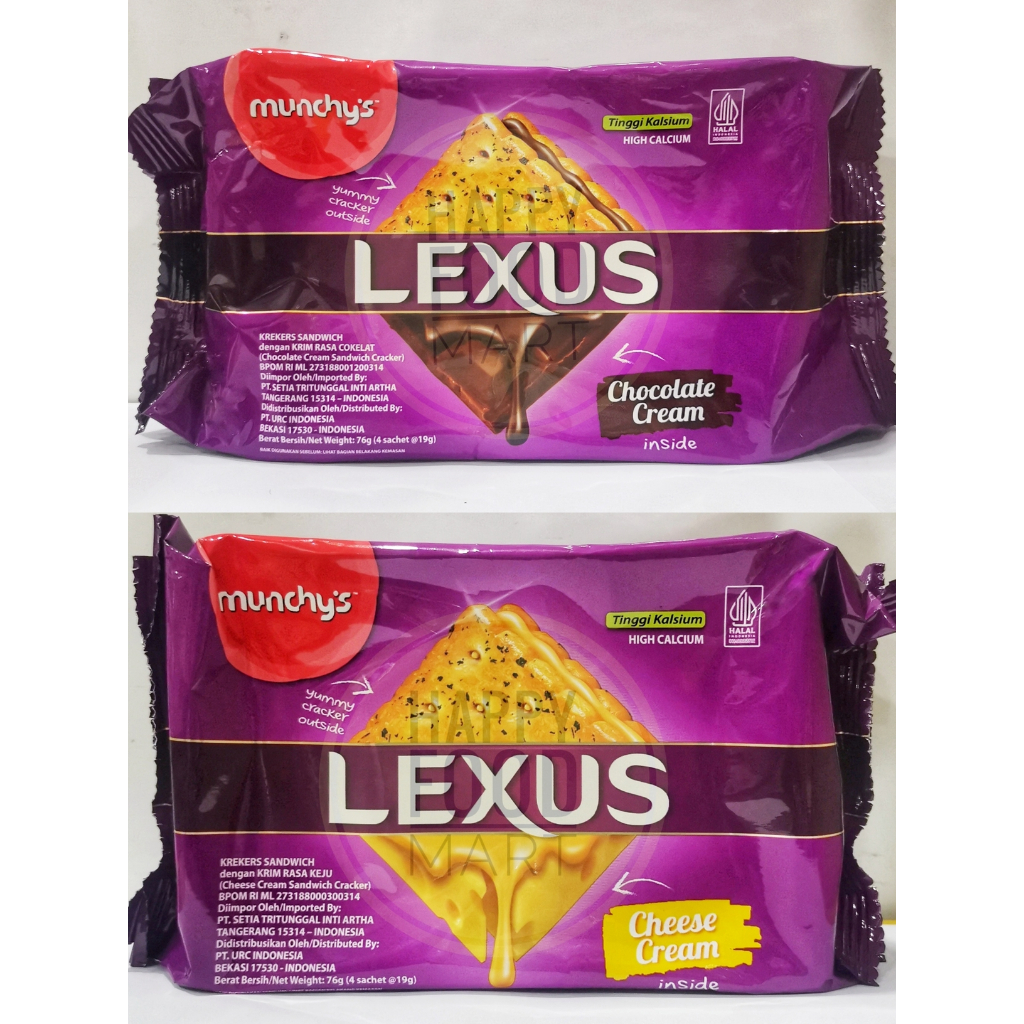 

[HALAL] MUNCHYS LEXUS CRACKERS 76 GRAM/BISKUIT MUNCHY COKLAT/MUNCHY'S VANILLA BISCUIT/CHOCOLATE/VEGETABLE/KACANG/LEMON/CHOCO CHIP COOKIES