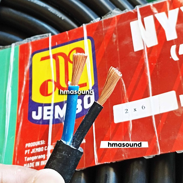 Kabel Listrik Serabut Jembo NYYHY 2x6 2 x 6 mm Ecer / Meteran