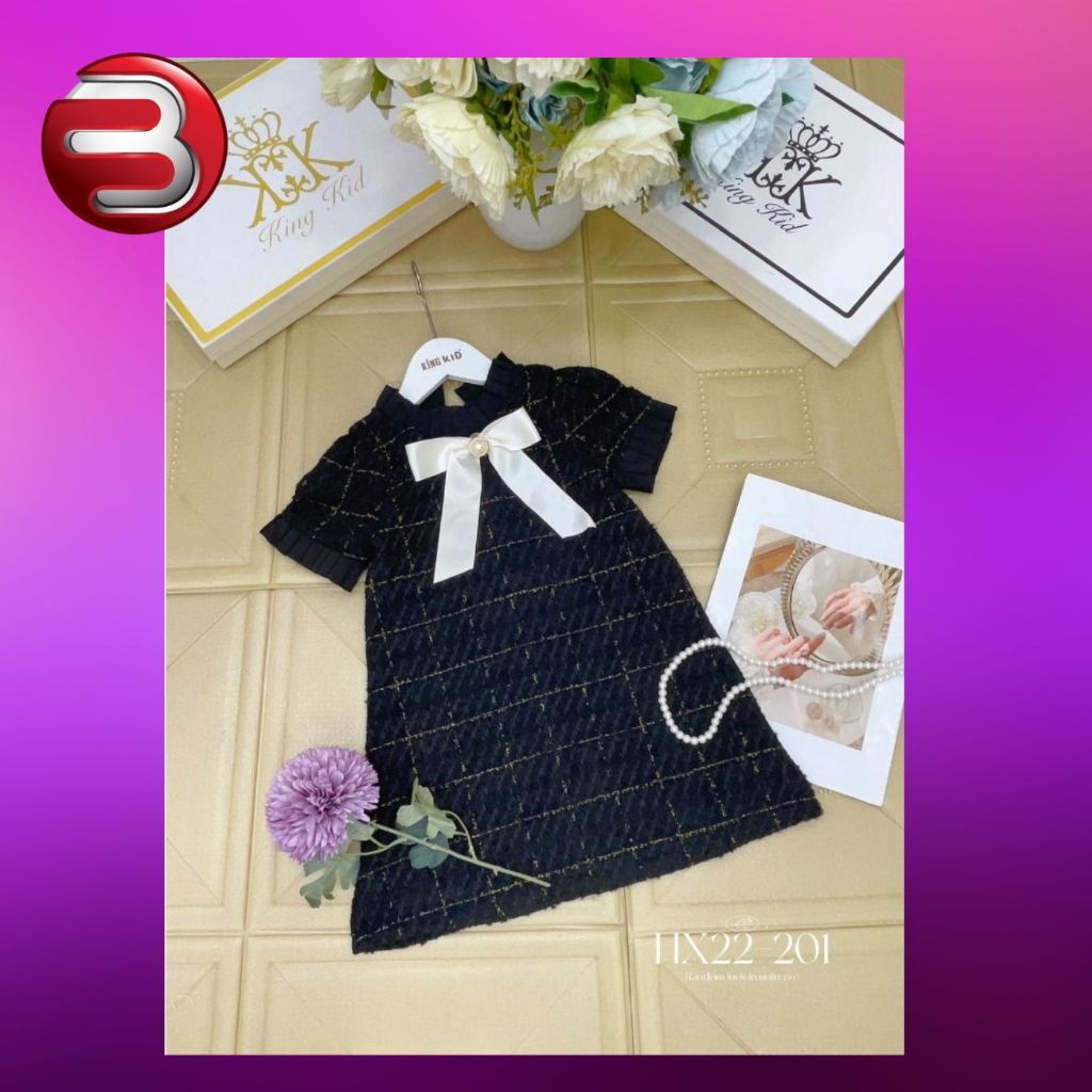 BARAKOO-DRESS KING KID ANAK PEREMPUAN IMPORT PREMIUM HX 22-201