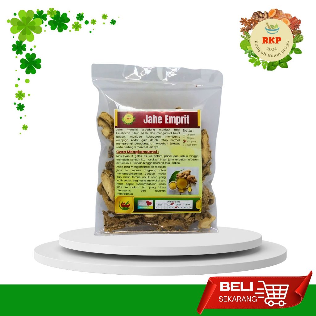 

Jahe Emprit Iris Kering 100gram RKP