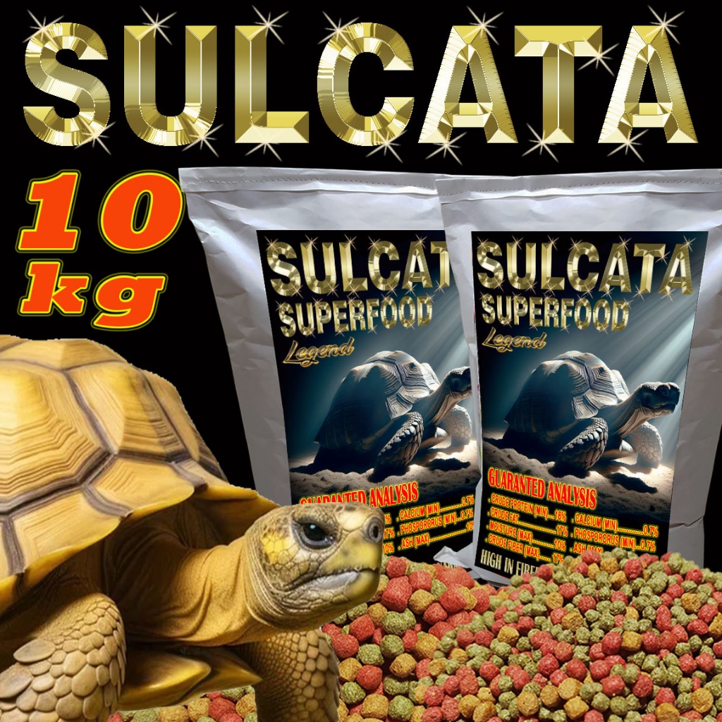 10KG SULCATA SUPERFOOD PELET SUPER MAKANAN SULKATA ADULT BABY BITES PAKAN KURA-KURA DARAT TORTO FOOD