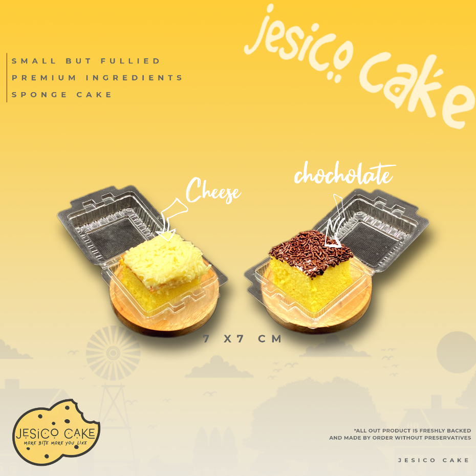

Jesico Cake Bolu Jadul Bite Premium Cake Mini Cake Potong Bolu Classic Coklat Keju Uk 7 x 7