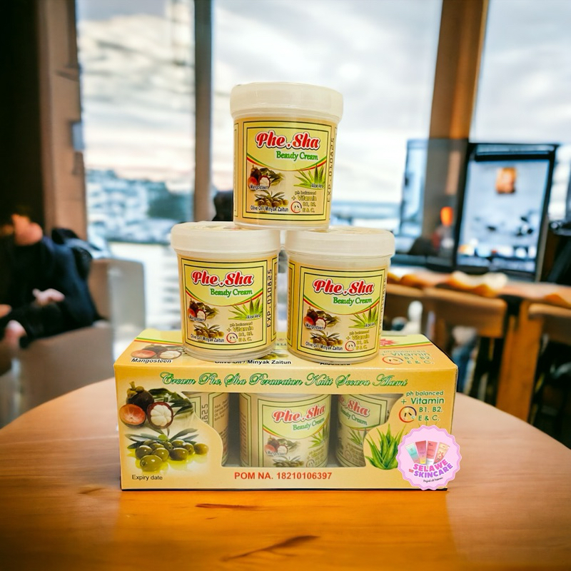PHE SHA BEAUTY CREAM BOTOL 1 BOX ISI (3 PCS) ORIGINAL BPOM NA EXP 2027