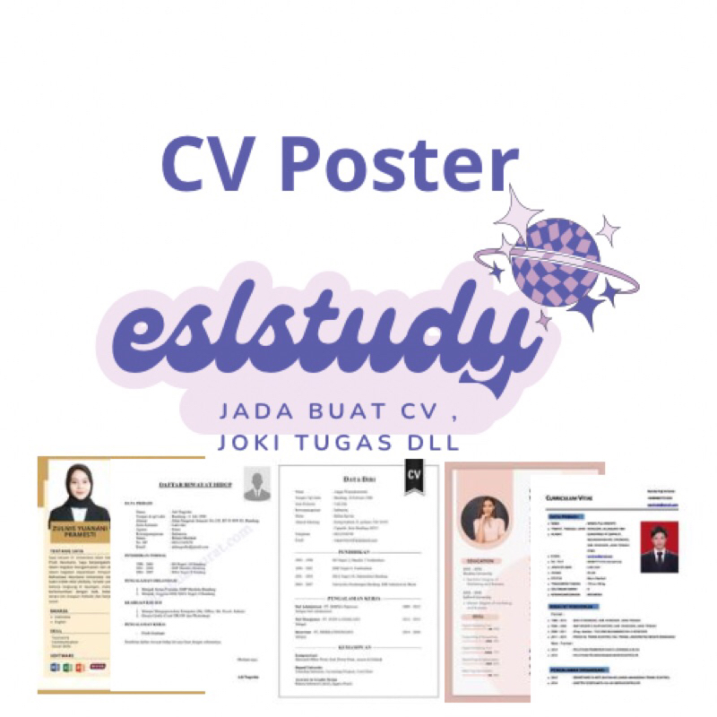 JASA BUAT CV POSTER (bukan file pdf)
