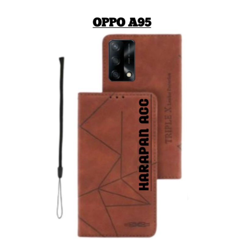 Case Oppo A95 Flip Cover Wallet Sarung Hp Casing Dompet Flip Magnet
