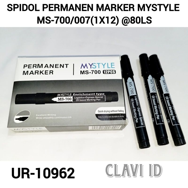 

10962/(12PCS)SPIDOL PERMANENT HITAM/SPIDOL PERMANENT HITAM MURAH 1 LUSIN