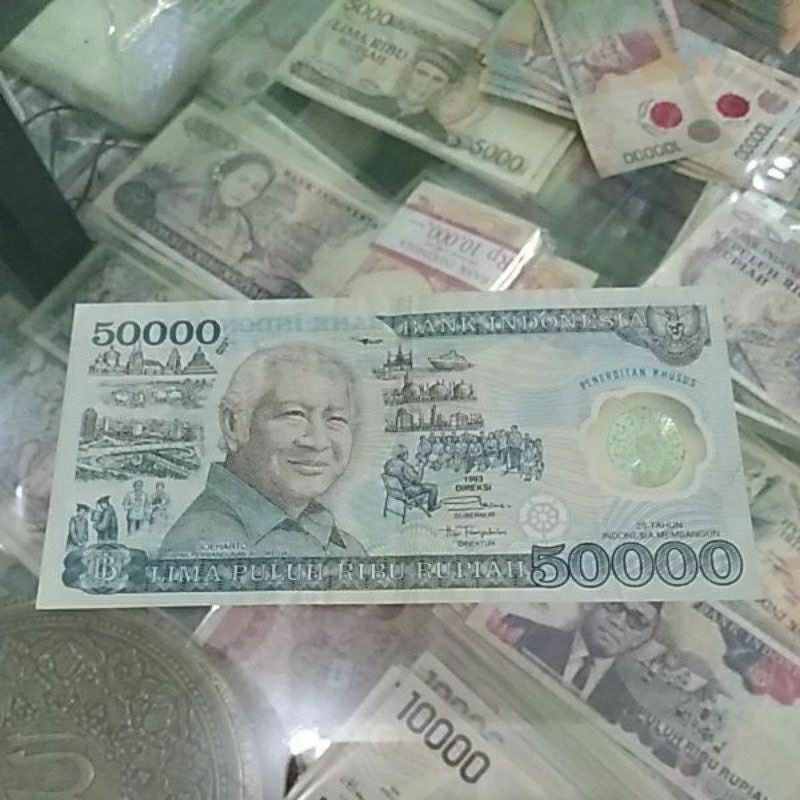 uang lama 50000 polimer 1993 asli murah