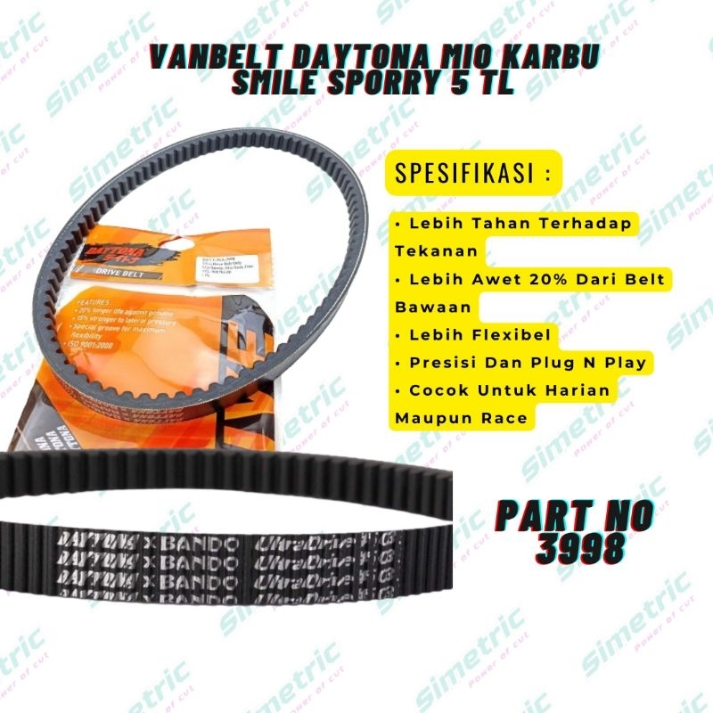 Vanbelt Only Mio Sporty Smile Daytona Ultradrive Vbelt Only Mio Karbu Mio Smile Sporty Original Dayt