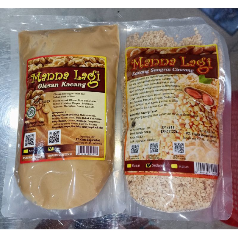 

Manna Lagi Selai Kacang & Kacang Cincang | 500gr 1kg 250gr |