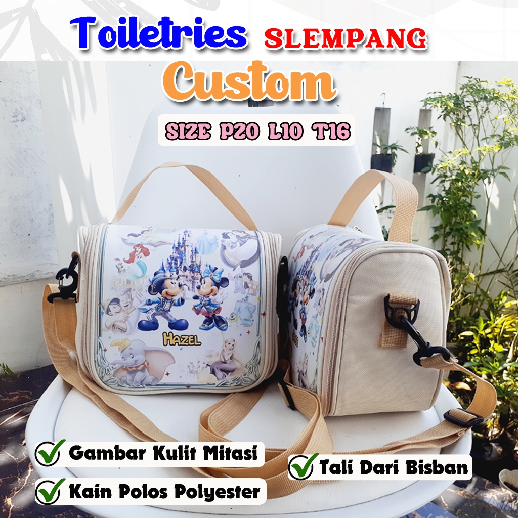 

Souvenir ultah toiletries slempang custom