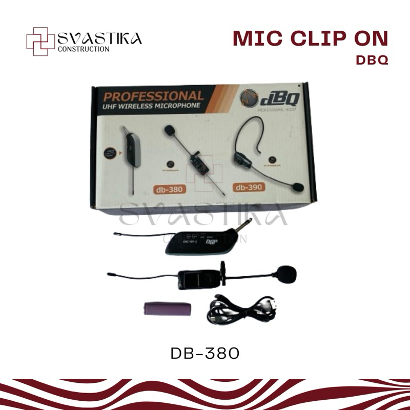 MIC MICROPHONE DBQ DB-380 WIRELES JEPIT BAJU KLIP ON CLIP CAS MIK MIKROPON UHF TANPA KABEL DBQ