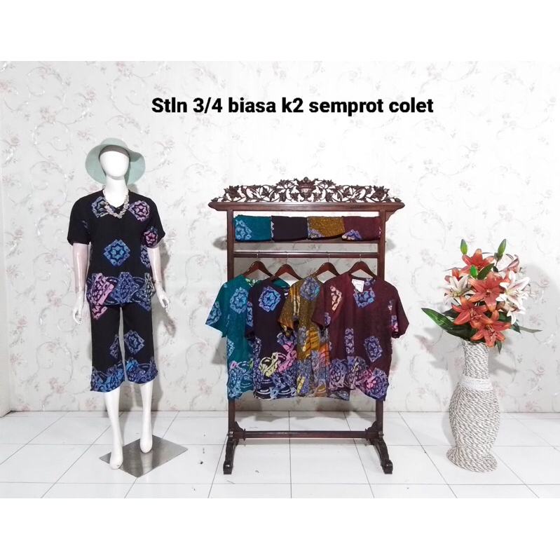 SETELAN LENGAN 3/4 CAP BATIK SAMMY