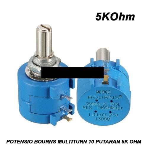 Potensio Bourns Multiturn 10 Putaran 5K Ohm
