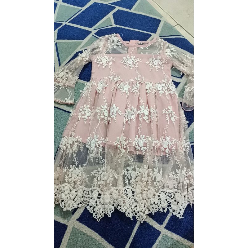 Preloved dress tutu bunga timbul 3-4 thn