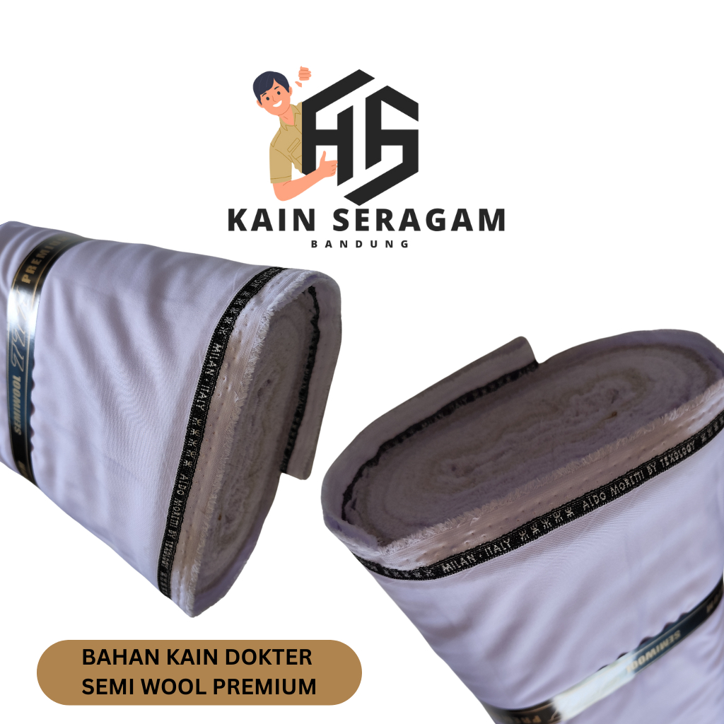 kain putih seragam kantor perawat dokter bahan wooltex