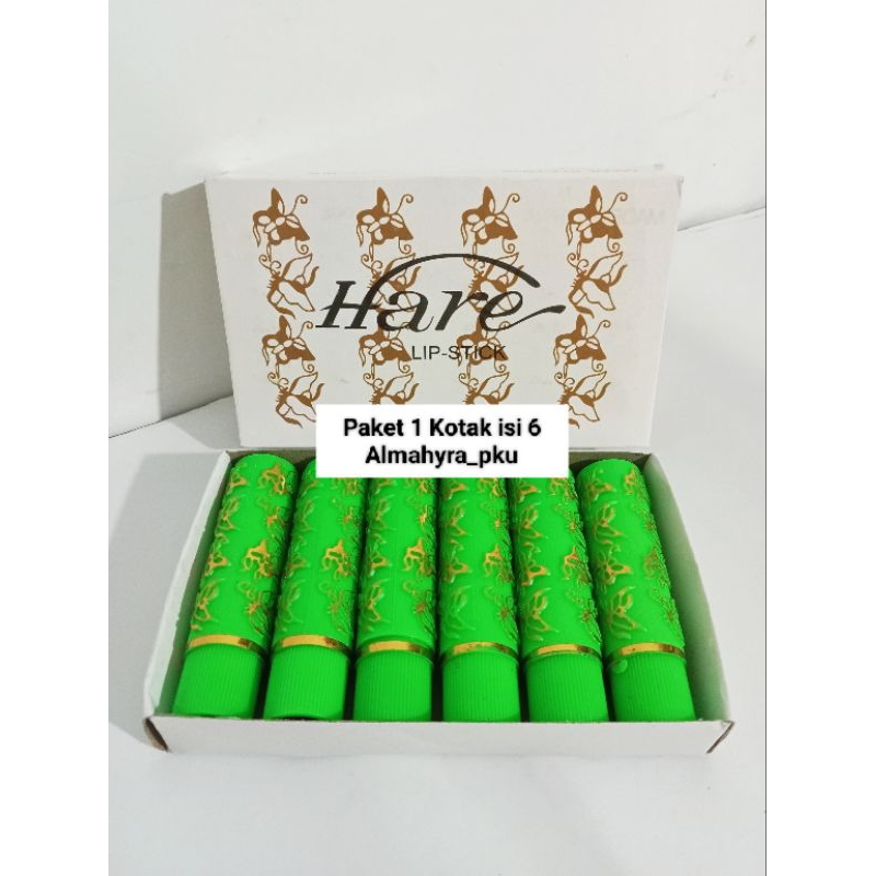 Lipstik Hare Hijau Paket 6 pcs