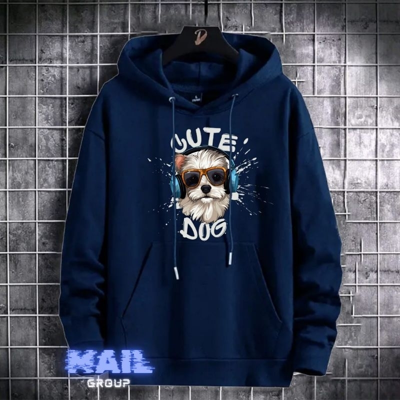 Hoodie flecce keren hoodie pria kece terbaru gambar Cute Dog