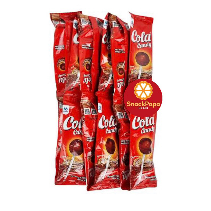 

PERMEN LOLLIPOP COLA CANDY RENCENG ISI 10 PCS | PERMEN LOLLIPOP RASA COLA | UNIFAM COLA CANDY HANGER