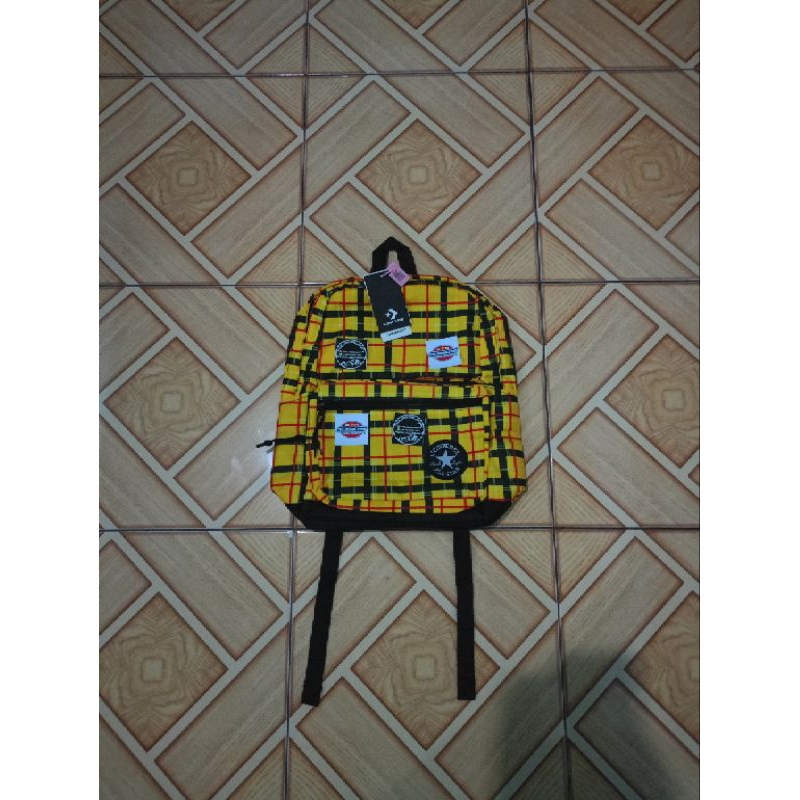Ready 2pcs backpack Converse slot 3 premium motif Tartan