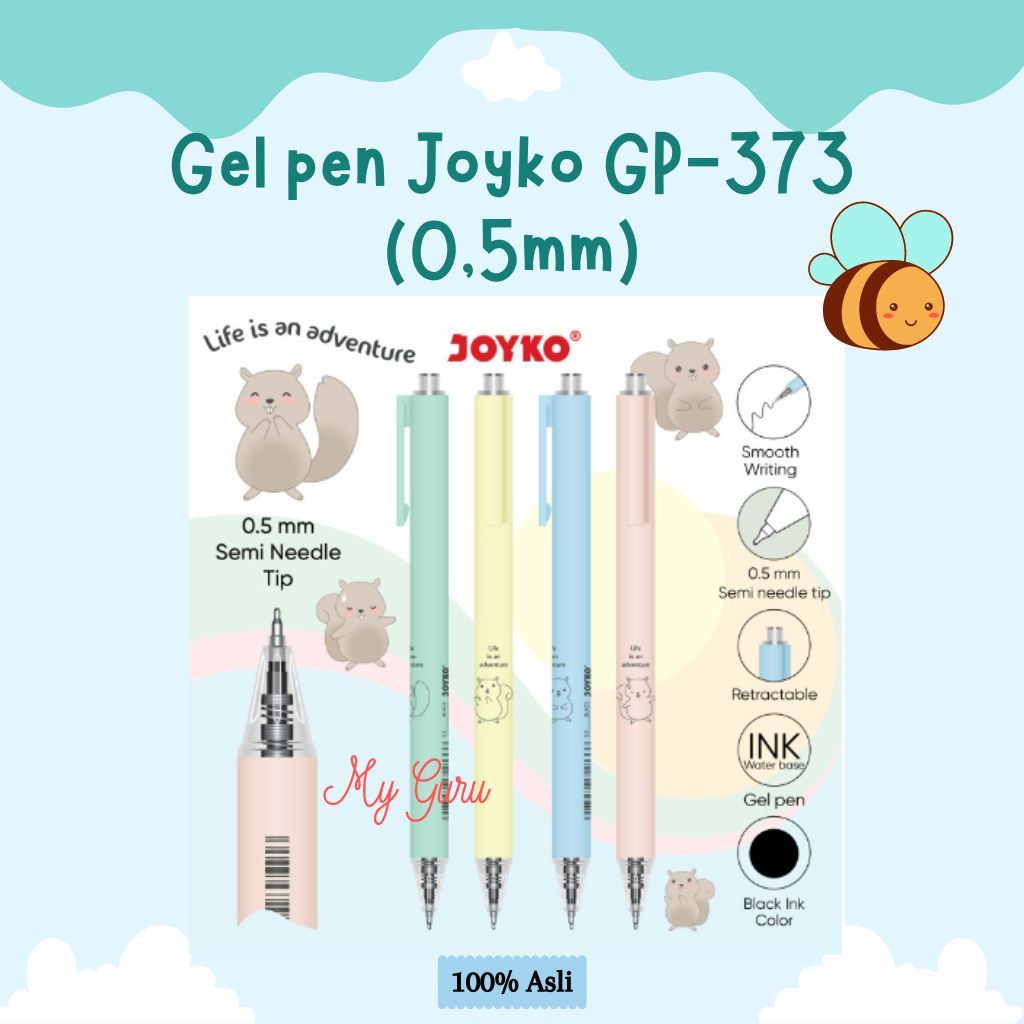 

[PCS] GEL PEN / PULPEN / PENA JOYKO GP-373 0.5 MM HITAM