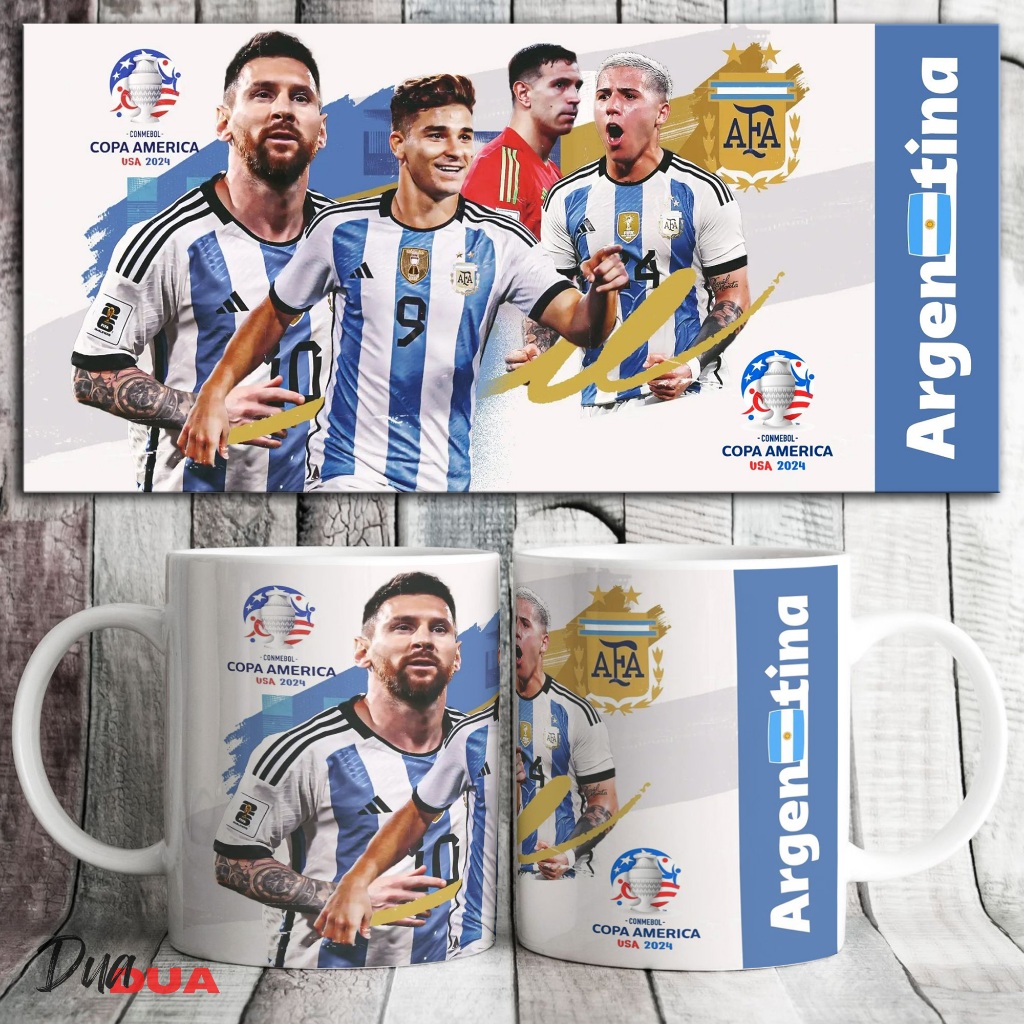 Gelas Mug Timnas Argentina Copa America 2024  Mug Gelas Cangkir Copa America Argentina National Team