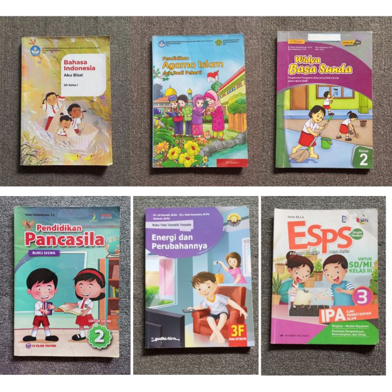 PRELOVED BUKU SD KELAS 3 | ORI | AGAMA | INDONESIA | PANCASILA | WIDYA BASA SUNDA | ESPS IPA 3 ERLAN