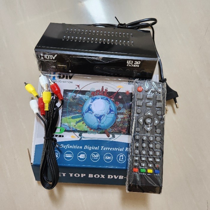 Set Top Box DVB T2 Receiver TV Digital Wifi Youtube DVB T2 U-002 - STB+RCA