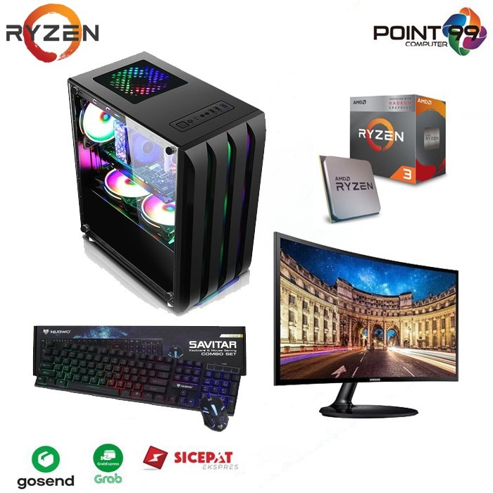 PAKET KOMPUTER / PC Rakitan Gaming AMD Ryzen 3200G Termurah