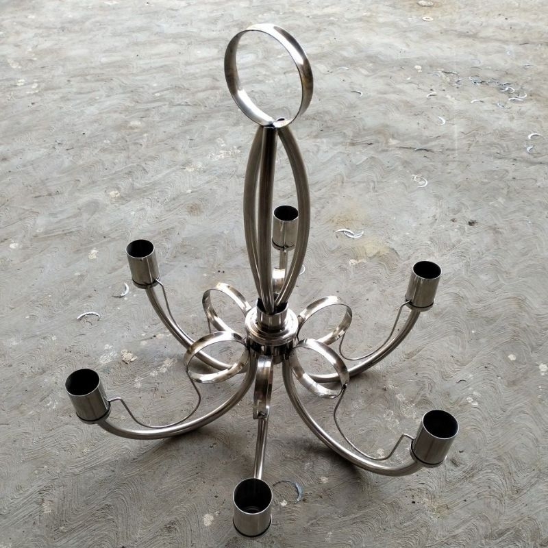 lampu jangkar stenlis cabang 6 tenda dekorasi pernikahan