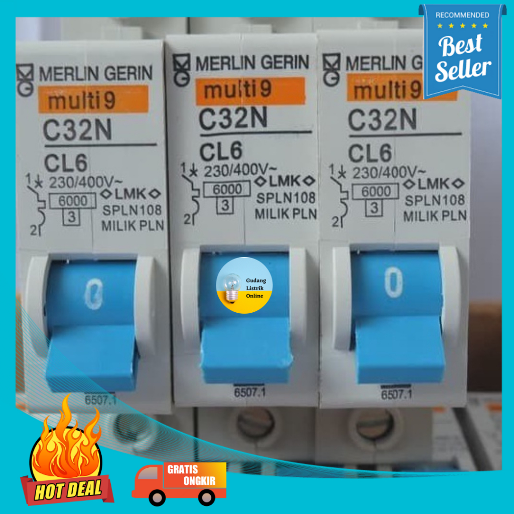 MCB MERLIN GERIN BIRU 2A 4A 6A 10A 16A 20A 32A 40A 63A MULTI 9 2 4 6 10 16 40 AMPERE